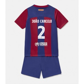 Maillot de foot Barcelona Joao Cancelo #2 Domicile enfant 2023-24 Manches Courte (+ pantalon court)